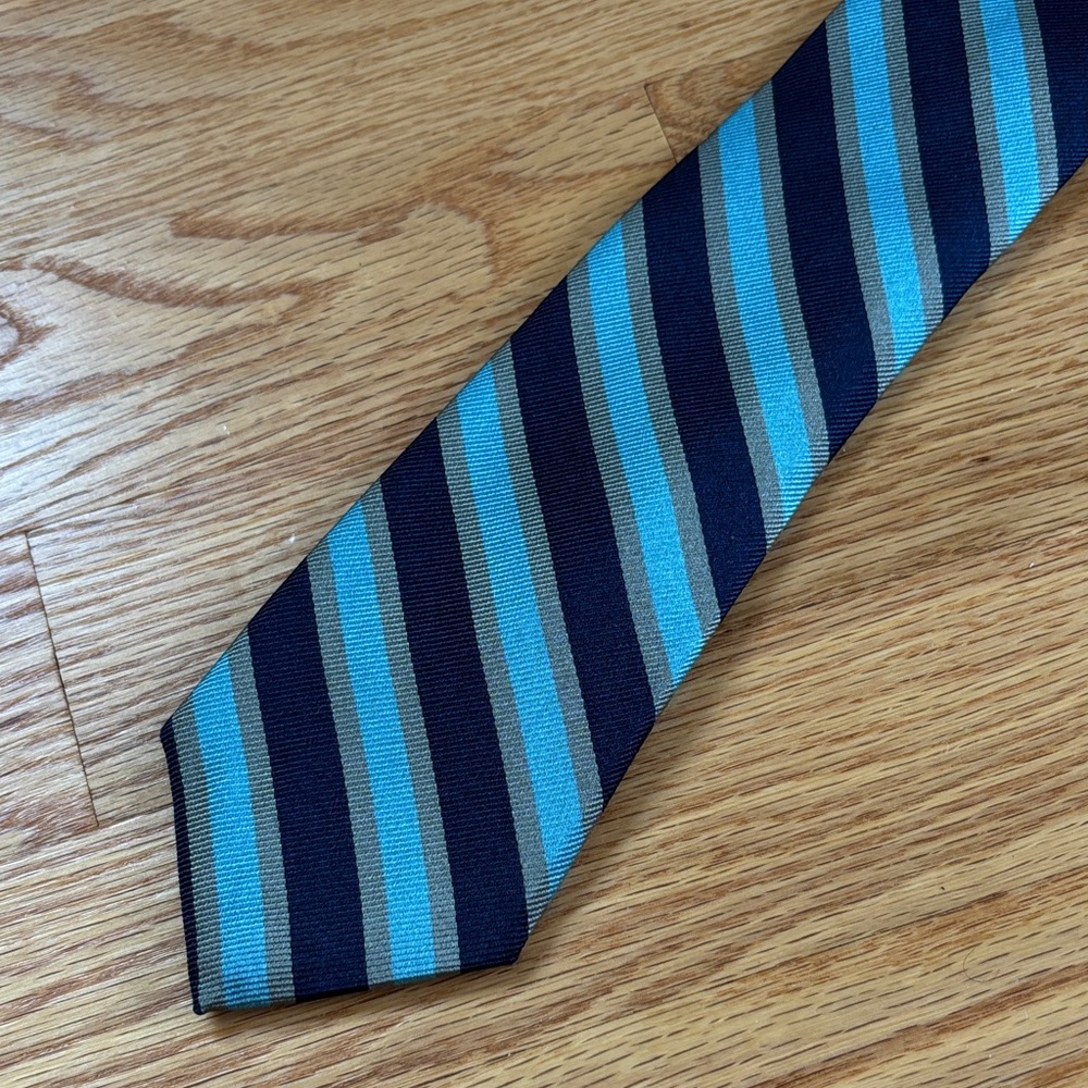 Striped Blue and Black Men's Tie